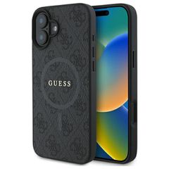 Guess 4G Ring Classic Logo MagSafe case for iPhone 16 - black