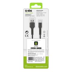 SBS TECABLEMICROC15K USB-A - USB-C Cable 1.5m - Black-thumb-1