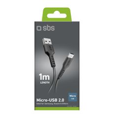 SBS LTHL200 USB-A - Micro-USB Cable 1m - Black-thumb-2