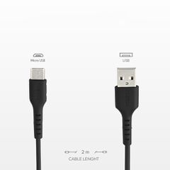 SBS TECABLEMICRO2K USB-A - Micro-USB Cable 2 m - Black-thumb-3
