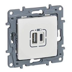 VLIFE ΠΡ 2ΧUSB ΦΟΡΤ A 3000MA WHITE 753106 LEGRAND