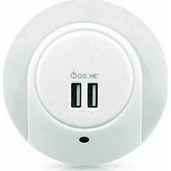 Fos me LED ΦΩΤΙΣΤΙΚΟ DAY/NIGHT SENSOR EU-PIN/2 USB 1W 3000K 30LM 17-00504
