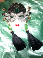 Καρφίτσα βενετσιάνικη μάσκα ,σμάλτο ,πέτρες.