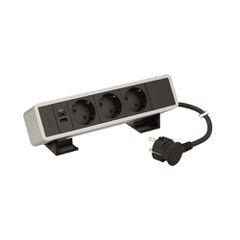 ON DESK AL-BLACK 3 SCH+USB A+C 2M KΑΛ