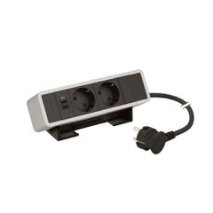 ON DESK AL-BLACK 2 SCH+USB C+C 2M KΑΛΩΔ