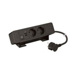 ON DESK BLACK 2 SCH+USB A+C+RJ45+2M KΑΛ