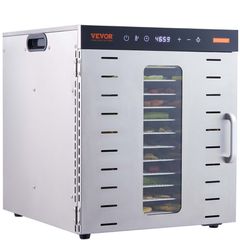 VEVOR 10 Trays Μηχανή αφυδάτωσης τροφίμων από ανοξείδωτο ατσάλι 1000W Jerky Fruit Drying