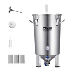 Βραστήρας VEVOR 304 από ανοξείδωτο χάλυβα, 8 GALLON Beer Brew Fermentor, Brew Bucket Fermentor for Brewing, Home Brewing Proppies with Base, Bottle Stock Pot περιλαμβάνει καπάκι, λαβή, βαλβίδα, στόμιο
