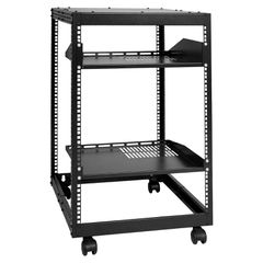 VEVOR 15U Open Frame Rack Server, Ρυθμιζόμενο βάθος 15''-40'', Free Standing ή Wall Mount Network Server Rack, 4 Post AV Rack with Casters, Συγκρατεί όλο τον εξοπλισμό πληροφορικής δικτύωσης Μόντεμ AV