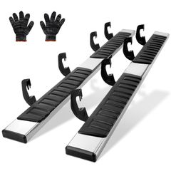 VEVOR Running Boards, Step Bars 6" Συμβατές με 2007-2018 Chevy Silverado/GMC Sierra 1500 Crew Cab/2019 2500HD 3500HD 1500 LD, 201 πλαϊνά σκαλοπάτια από ανοξείδωτο χάλυβα Nerf Bars, Capacity, 50