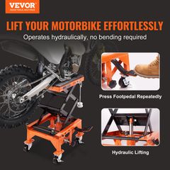 VEVOR Hydraulic Motorcycle Lift Table 350 LBS Dirt Bike Scissor Jack Stand-thumb-1