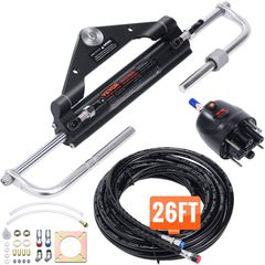 VEVOR Hydraulic Outboard Steering Kit, 150HP, Marine Boat Hydraulic Steering System, με κύλινδρο αμφίδρομης κλειδαριάς αντλίας τιμόνι και υδραυλικό σωλήνα διεύθυνσης 26 ποδιών, για μονοκινητήρια σκάφη