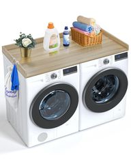 VEVOR Washer Dryer Πάγκος 54" x 27" Ξύλινο πλυντήριο και στεγνωτήριο Topper Oak