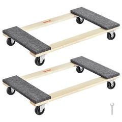 VEVOR Furniture Dolly, 1000 lbs Κάθε χωρητικότητα φόρτωσης, 2 πακέτα, 18" x 30", 8 x 3" PP περιστρεφόμενοι τροχοί, βαρέως τύπου έπιπλα σκληρού ξύλου Moving Dolly, Mover's Dolly, Κινητό καρότσι με ρόδε