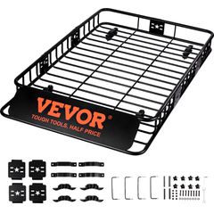 VEVOR Roof Rack Cargo Basket, 64" x 39" x 6" Rooftop Cargo Carrier with Extension, Heavy-duty Steel 200 LBS Capacity Universal Roof Rack Basket, Αποσκευές για SUV, φορτηγό
