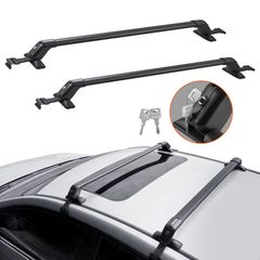 VEVOR Universal Roof Rack Cross Bars, Aluminium Roof Rack Crossbars, Fit Roof without Side Rail, 155 lbs, Load Capacity, Ρυθμιζόμενες ράβδους γυμνής οροφής με κλειδαριές, για SUV, Sedan και Van