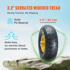 Ελαστικό VEVOR Solid PU Run-Flat Ελαστικό Τροχός Flat Free Tubeless 10" 2-pack 400 lbs-thumb-2