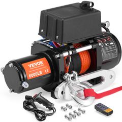 VEVOR Electric Winch for Truck 6000 lb Synthetic Rope αδιάβροχο τηλεχειριστήριο