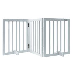 VEVOR Free Standing Dog Gate 24x60 ιντσών Ανεξάρτητη Πύλη Pet Πτυσσόμενη Λευκή