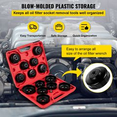 VEVOR Oil Socket Socket Set Cup Socket Tool Set 15PCS Oil Filter Socketwrench-thumb-5
