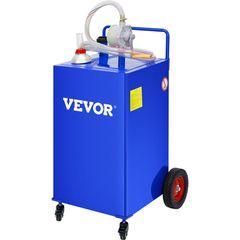 VEVOR 30 Gallon Fuel Caddy, Gas Storage Tank & 4 Wheels, with Manuel Transfer Pump, βενζινοκίνητο δοχείο καυσίμου ντίζελ για αυτοκίνητα, χορτοκοπτικά, ATV, σκάφη, Περισσότερα, μπλε