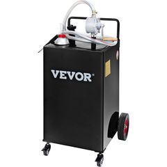 VEVOR 30 Gallon Fuel Caddy, Gas Storage Tank & 4 Wheels, with Manuel Transfer Pump, βενζινοδοχείο καυσίμου ντίζελ για αυτοκίνητα, χορτοκοπτικά, ATV, σκάφη, Περισσότερα, Μαύρο