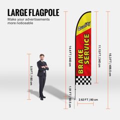 VEVOR Auto Repair Advertising Feather Flag Kit Swooper Flags and Poles 16,3 FT-thumb-2
