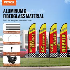 VEVOR Auto Repair Advertising Feather Flag Kit Swooper Flags and Poles 16,3 FT-thumb-1