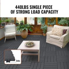 VEVOR Interlocking Deck Tiles 10 Pack 12"x12" Plastic for Orch Dark Grey-thumb-2