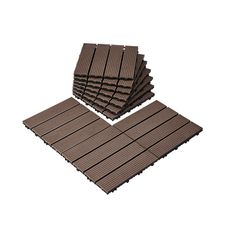 VEVOR Interlocking Deck Tiles Plastic Wood 10 Pack 12"x12" Αδιάβροχο για Βεράντα