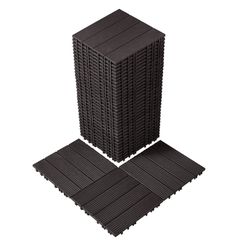 VEVOR Interlocking Deck Tiles 36 Pack 12"x12" Αδιάβροχο για Βεράντα Σκούρο Καφέ