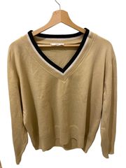 Mango Contrasting V-Neck Sweater