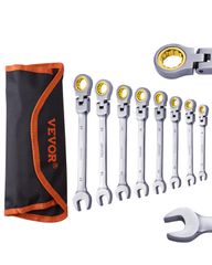 VEVOR Flex-Head Σετ κλειδιών Ratcheting 8 PC Metric 8 mm-17 mm με Roll-up Pouch