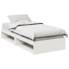 vidaXL Κρεβάτι ημέρας χωρίς στρώμα Λευκό 100x200 cm Στερεό ξύλο πεύκο