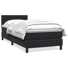 vidaXL Box Spring Κρεβάτι με στρώμα Μαύρο 80x210 εκ. Βελούδινο
