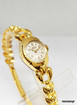 Σπάνιο κουρδιστό Vintage 1980s Gold-Plated 20 μικρόν Venus Ελβετικό γυναικείο ρολόι 166223 A90626 TIMH 630 ΕΥΡΩ