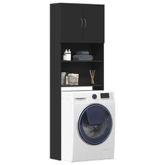 vidaXL Ντουλάπι πλυντηρίου ρούχων Μαύρο 64x24x190 cm