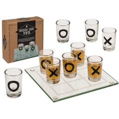Glass drinking game Tic Tac Toe with 9 glasses