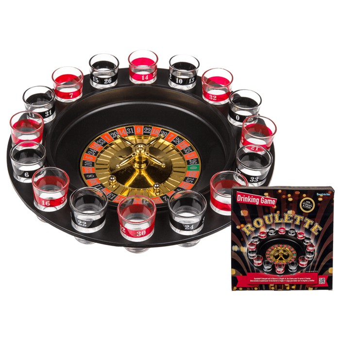 Drinking game Roulette with 16 glasses & 2 balls