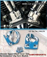CHROME LIFTER TAPPET BLOCK COVERS FOR HARLEY EVOLUTION BIG TWIN 84-99