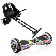 ΣΕΤ ΗΛΕΚΤΡΙΚΟ ΠΑΤΙΝΙ HOVERBOARD 6,5" ΑΣΠΡΟ HIP HOP ΚΑΙ SMART BALANCE WHEEL HOVERBOARD GOKART ΚΑΘΙΣΜΑ
