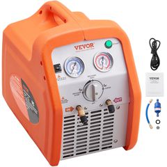 VEVOR 1 HP μηχανή ανάκτησης ψυκτικού μέσου - φορητή μηχανή ανάκτησης AC διπλού κυλίνδρου με προστασία υψηλής πίεσης 220-240V 50Hz Μηχανή ανάκτησης HVAC για υγρό ψυκτικό μέσο ατμού, κλιματισμό αυτοκινή