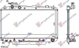 Ψυγείο Νερού 2.0 16V (Αυτόματο Σασμάν) (37.5x73.8x1.6) Toyota Rav4 2000-2005