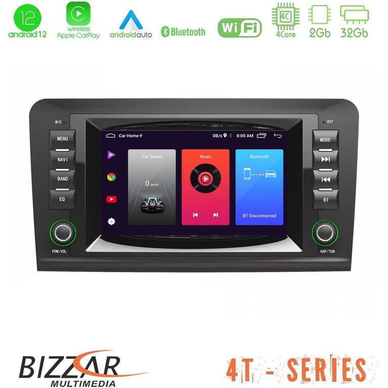Bizzar OEM ML/GL Class (W164) 4core Android12 2+32GB Navigation Multimedia Deckless 7 με Carplay/AndroidAuto | Pancarshop