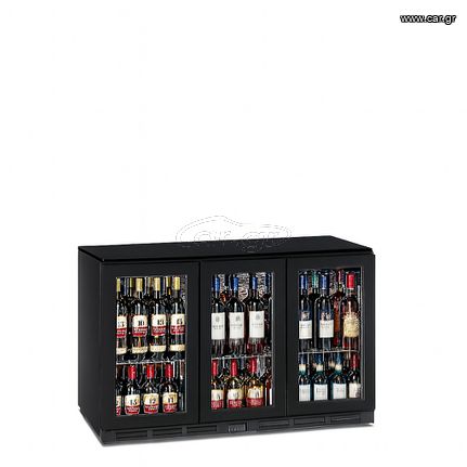 ΨΥΓΕΙΟ BACK BAR COLD BAR 300 BLK -1350x526x835 /SUBZERO -2°C  +10°C/ 3 ΠΟΡΤΕΣ