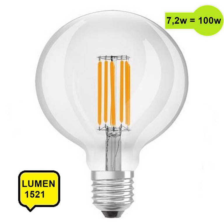 Λάμπα LED E27 Filament 7,2W 1521 lum 360° Φώς Ημέρας Ενεργειακή κλάση Α