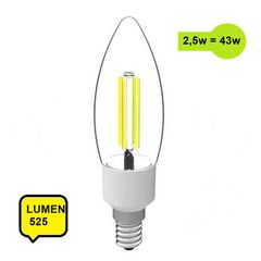 Λάμπα LED E14 Filament 2,5W 525 lum 360° Φώς Ημέρας Ενεργειακή Κλάση Α