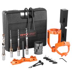 VEVOR Mortising Attachment for Drill Press, 4 Model Drills Set τετράγωνης σμίλης, Still Drill Locator Set Mortise and Tenon Tools with 5 Bushings, for Woodworking Mortising Mortising Tenoning Drilling