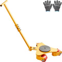 VEVOR Machinery Skate Dolly, 6614 LBS/3T Industrial Machinery Mover with Handle, Carbon Steel Machinery Moving Skate με 3 περιστρεφόμενους τροχούς PU 360°, Αντιολισθητικό καπάκι περιστροφής 360° για α