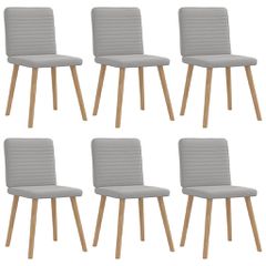 vidaXL Καρέκλες τραπεζαρίας 6 τεμ Cloud Grey Fabric